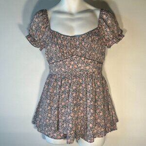 Trixxi SZ M Milkmaid Peasant Romper Coquette Boho 80's Feminine Y2K